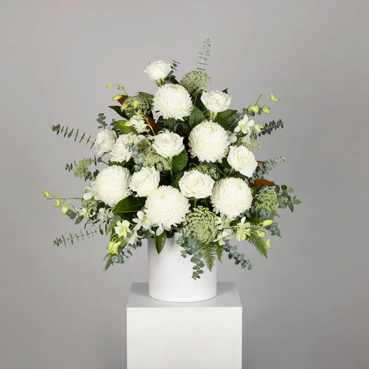 Chapel Pot Arrangement - White Neutral