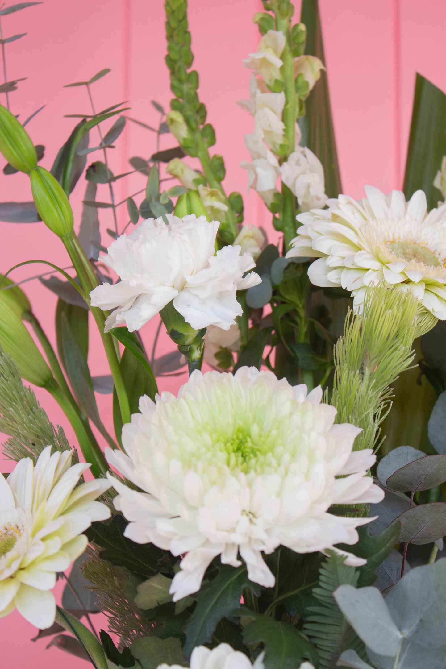 Ceramic Vase Arrangement - Neutral Green and white