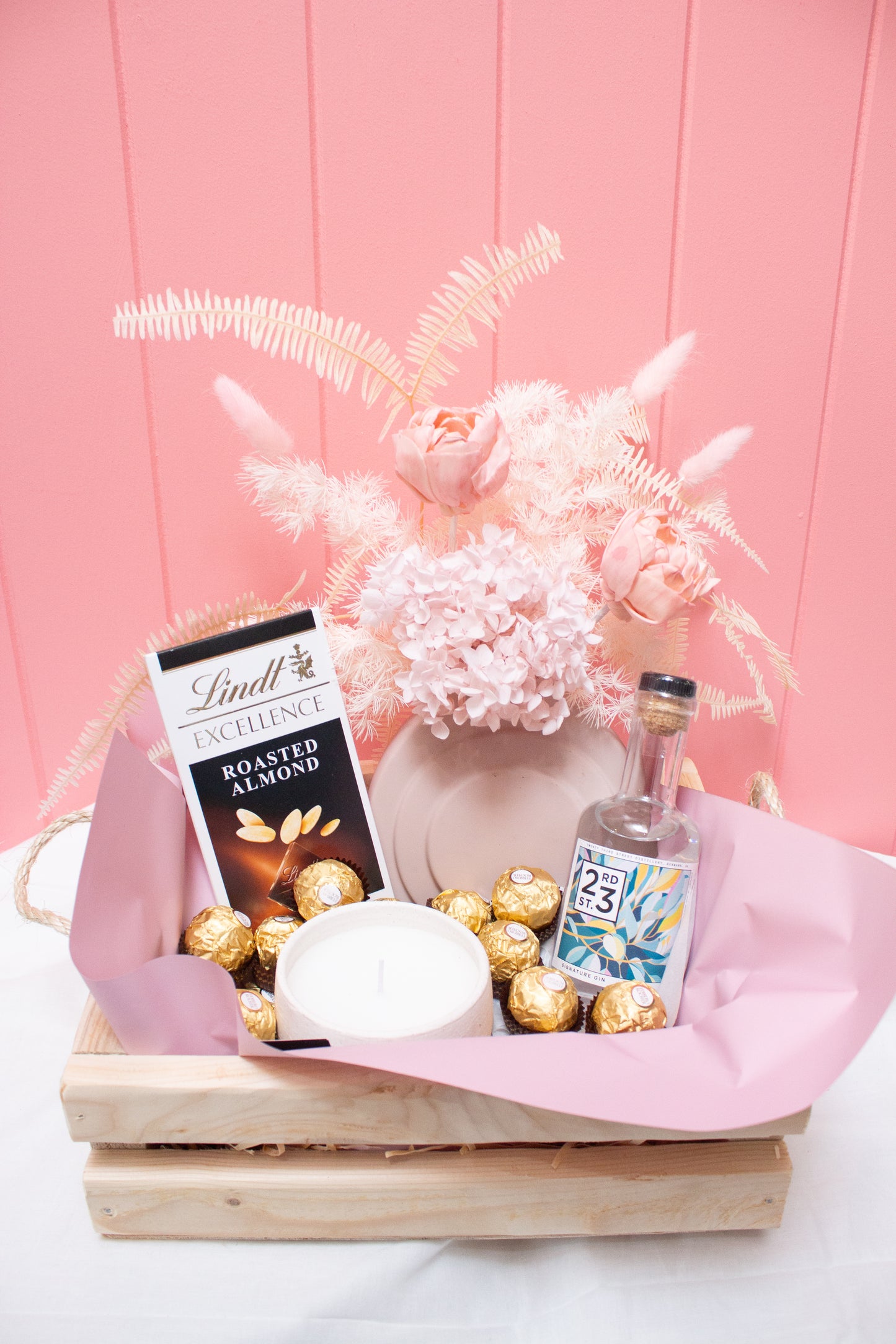 Dried Vase Arrangement and Vodka Hamper