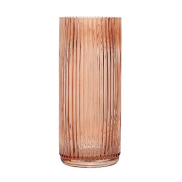 Ribbed Vase Medium Apricot 28cmH