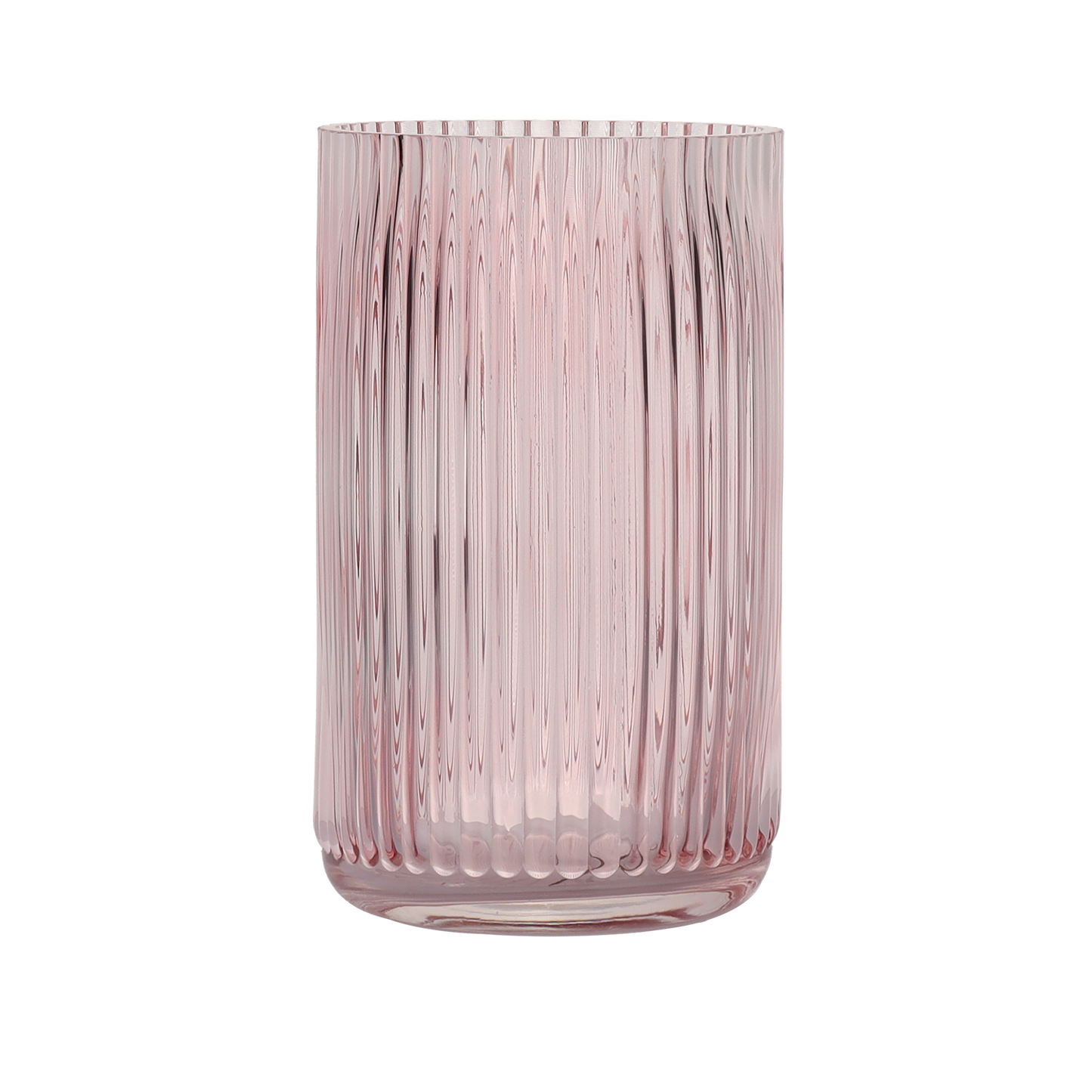 Ribbed Vase Rosewater 25H