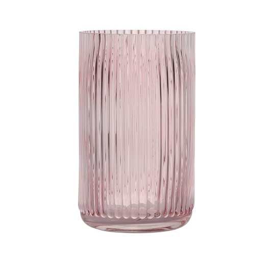 Ribbed Vase Rosewater 25H