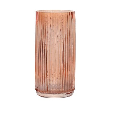 Ribbed Vase Apricot 20H