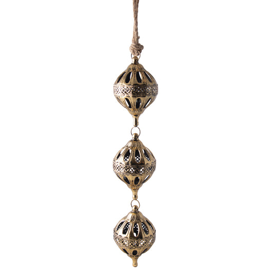 Metal Triple Drop w/rope gold