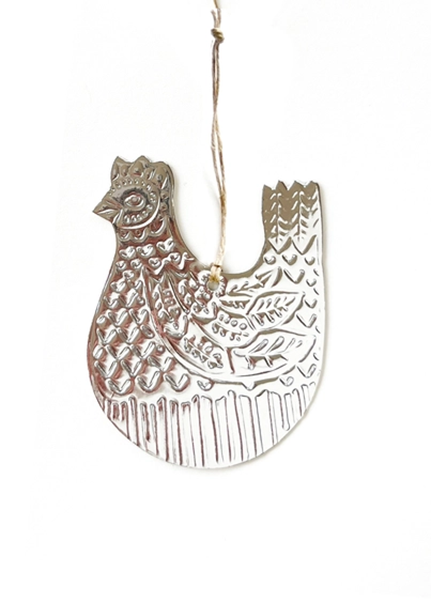 Chook Ornament silver