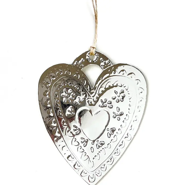 Heart Ornament Silver