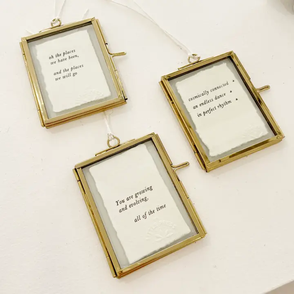 Brass & Glass Frame Small with art