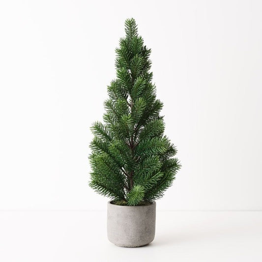 Small Xmas Tree in cement pot 60cm